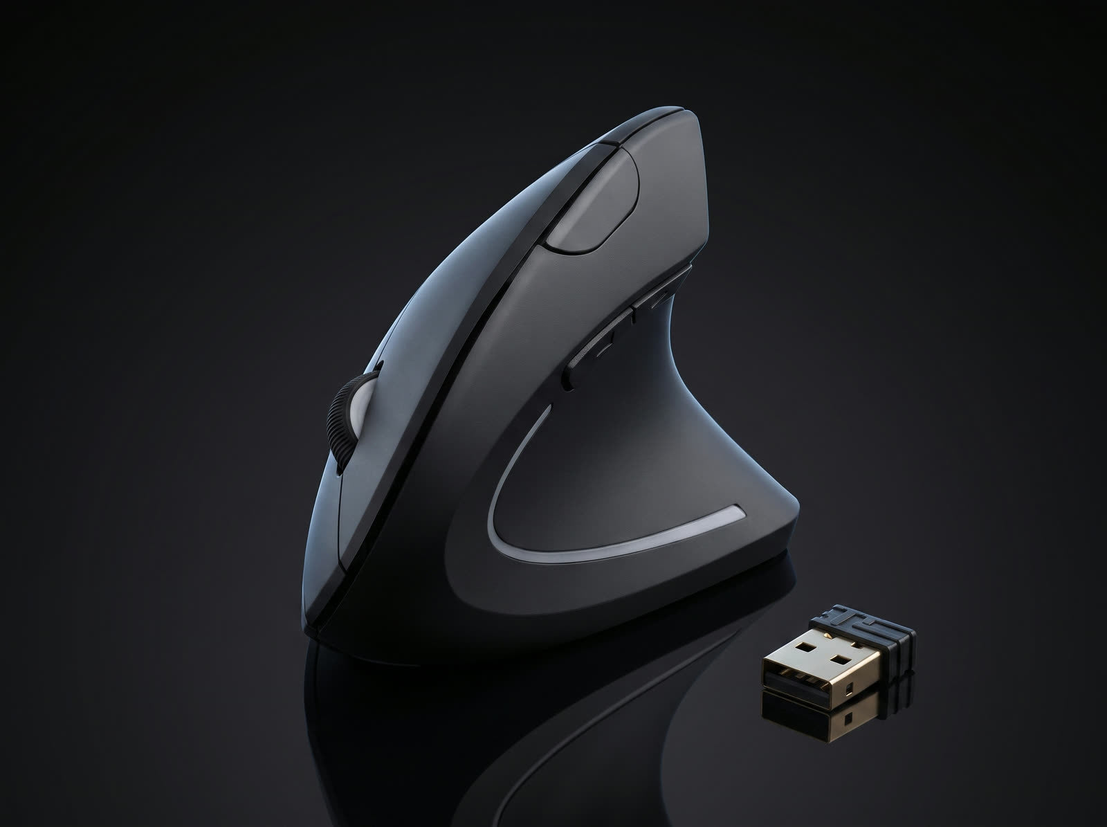 Souris ergonomique verticale NOVIQ, avec son récepteur USB sans fil